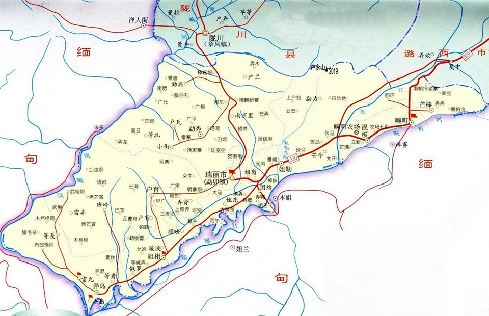 云南省德宏自治州瑞丽市交通地图