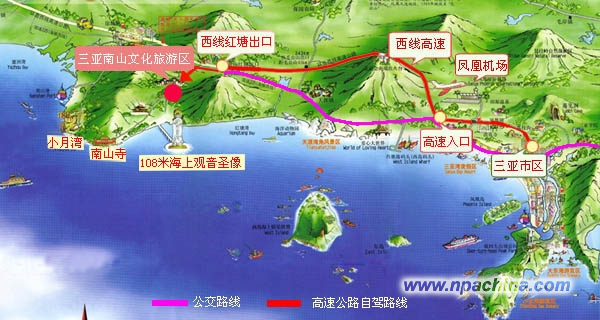 南山文化旅游区地理位置及交通示意图