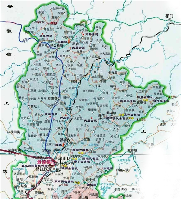 高岭-瑶里导游图_高岭-瑶里地图_高岭-瑶里路线图
