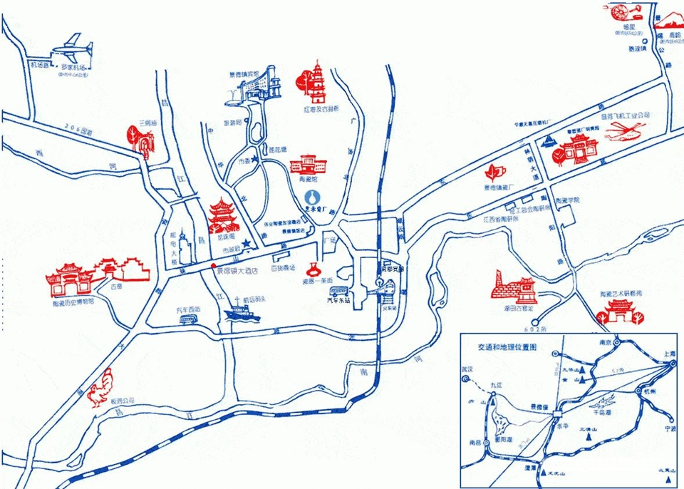 高岭-瑶里导游图_高岭-瑶里地图_高岭-瑶里路线图
