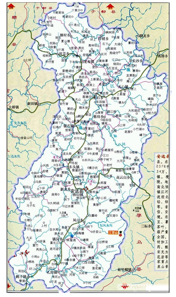 安远县旅游交通地图