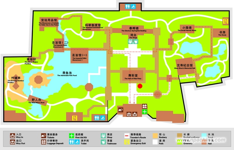 木渎虹饮山房景点平面图