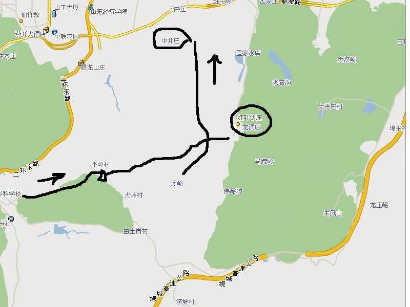 济南龙洞路线图
