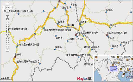 云南省红河哈尼族彝族自治州元阳县电子地图