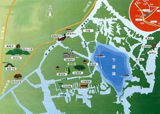 下渚湖风景名胜区地图