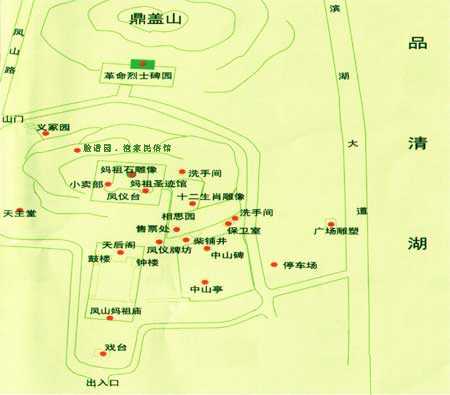 凤山祖庙旅游地图