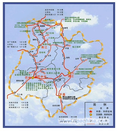 巴中交通导游图