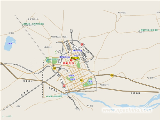 嘉峪关市旅游景点分布图
