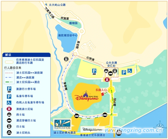香港迪士尼交通地图