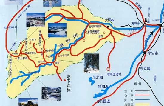 牡丹江雪乡风景区导游图