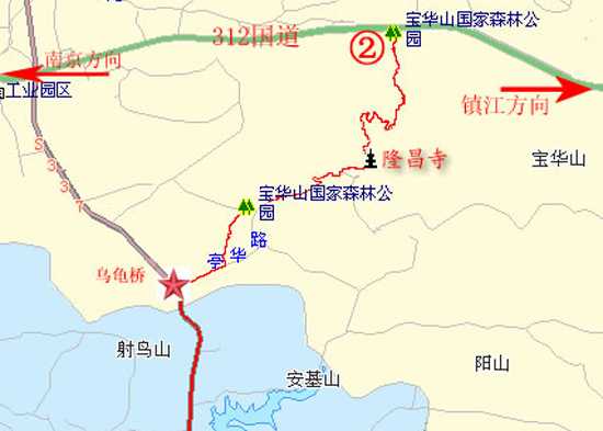 宝华山国家森林公园路线图