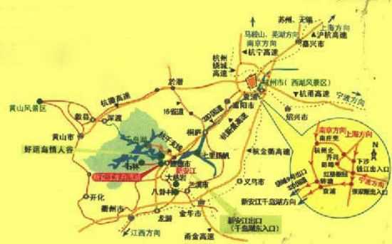 新安江龙舟漂流交通图