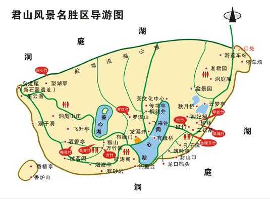 岳阳君山风景名胜区导游图