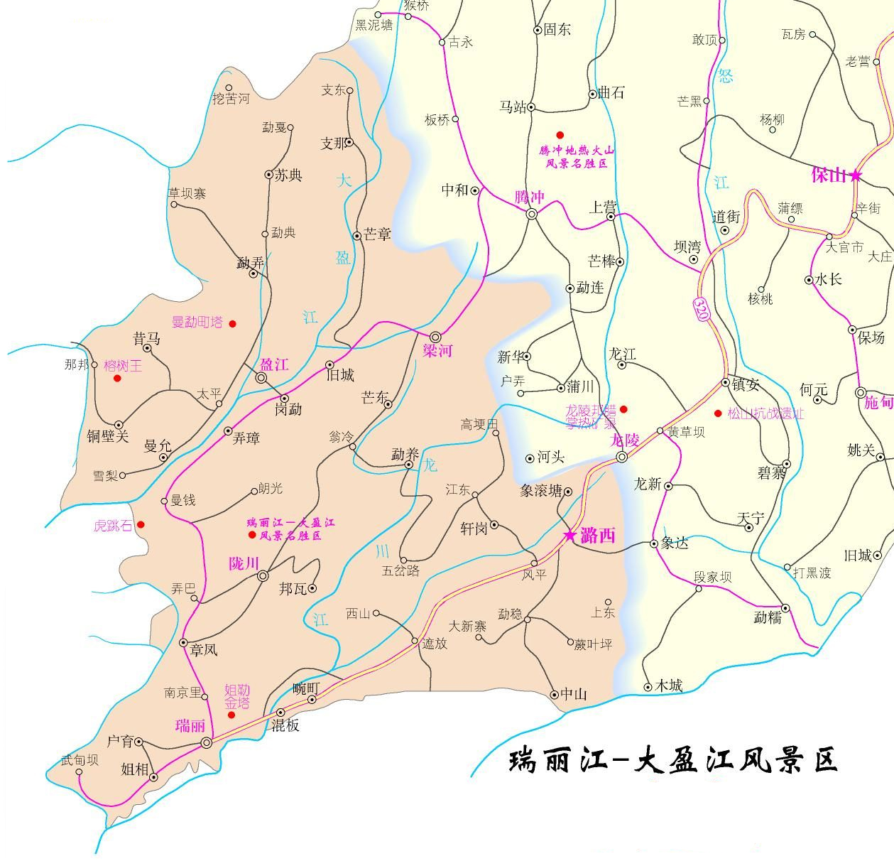 瑞丽江-大盈江风景区地图