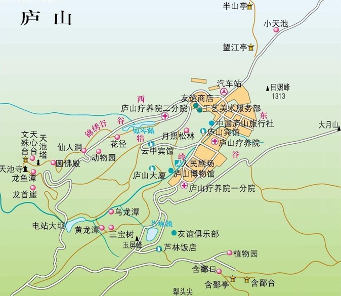 九江庐山旅游地图