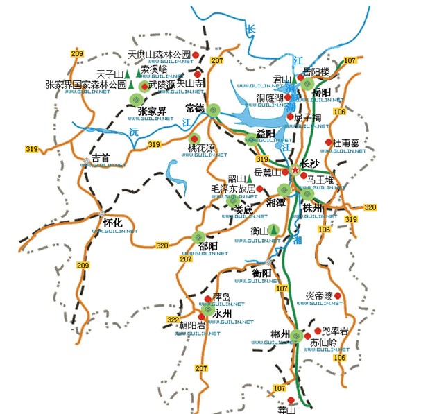 湖南旅游交通图