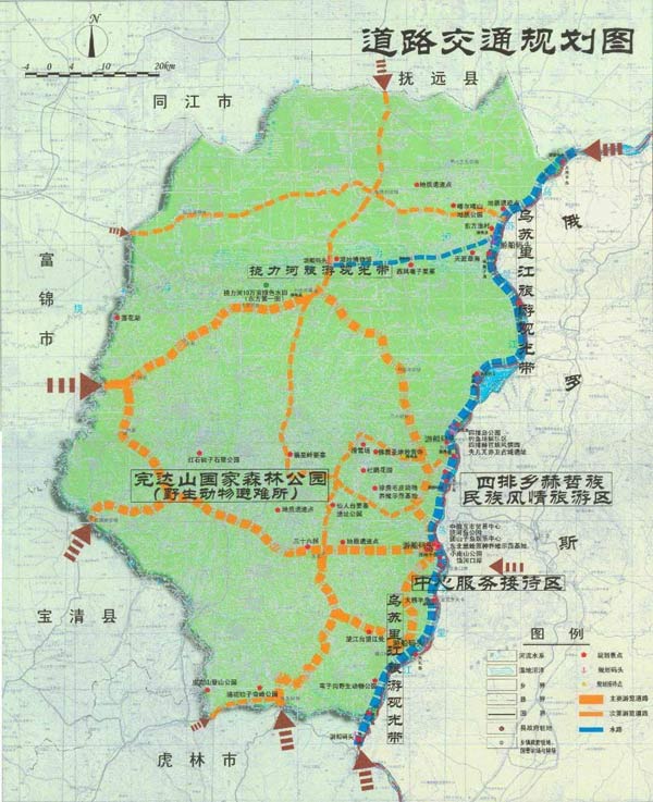 饶河景点交通图